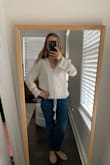 This top is AWESOME! It's light material so perfect for the summer. And it's fits true to size. Pairs well with jeans or fun print shorts. It inspires a very bohemian vibe and I'm very happy with my purchase. I'm wearing a white tank under it in the photo, but it's not necessary. - Shelby P.