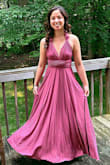 I wore this dress to a wedding, but I could wear it anywhere! It's sooo comfortable and stretchy. Because it's convertible, you can style it to make it more/less dressy or fancy. Perfect for summer and the rose color is so pretty. - Erika S.