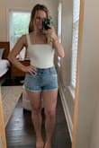 These shorts are awesome! The pearls on them are so cute and the length is just right. I'm 28 so not trying to have the shortest shorts, so this was a good length. - Shelby P.