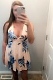 I was hesitant about ordering this dress but as soon as I tried it on I couldn't be happier. It fits very well and is flattering. Like the other reviews have mentioned it is more low cut than the picture on the model but that's nothing a simple stitch cant fix if your worried about that. I can't wait to wear it to my friends wedding this summer. - Sabreena M.
