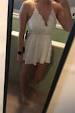 It's super comfy and fits very well! The open back is absolutely amazing! I was worried the white would be see through but the material is thick! - Kelli C.