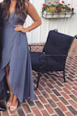 The dress was perfect for a summer wedding. Easy to wear, very flowy. It is long in the back so with 3 inch heels it hit the floor perfectly. I received lots of compliments. - Rebecca L.