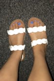 So comfortable and gel like. Good sandals to wear when/if doing walking. - Monica V.