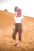 These became my Arabian nights pants! Very lightweight, airy, stretchy, and comfortable yet still fashionable! (Also sturdy enough to trek around the desert and ride a camel in!) 
I do plan on dressing these pants up next time with heels, a crop top and jewelry for a my boho chic look! - Lauren K.