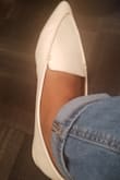 I was searching for some white flat loafers for summer, and I found these online. These were wonderful. The look and design are just what I needed to dress up or down based on work or personal events. The shoes are a nice white- providing anyone who wears them with a classic look. They may have a little space on the side if you have narrow feet like I do, but I like the little bit of room it provides. I paired them with a white blazer, white top and light blue jeans with whitewash accent for casual Friday work look and received multiple compliments. *Two thumbs up.* - Adrienne Q.