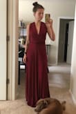 This dress is so versatile! Bought it to wear as the MOH at my best friend's wedding, but I know there will be a thousand more instances where I can wear it. There are so many unique combinations you can create just by restyling the straps to make a new bodice! A bit long for petite gals like me, but a quick hem isn't a problem at all. - Mabel N.