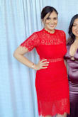 I wore this to a summer garden wedding, and it was a hit! The material is pretty thin, so don't expect it to suck you in. If you are looking for that perhaps go down a size. It is pretty stretchy! I found it to be very flattering on me, and I think it's beautiful! - Alicia H.