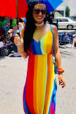 Ordered two sizes because I was in between on the measurements chart, but the XS was perfect, just slightly loose. It was too long on me, but most maxi dresses are due to my height. Fabric was good quality and the colors amazing. I wore this for a pride event and got tons of compliments! - Juli G.
