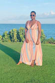 This was perfect dress while on vacation. I was a little skeptical since I read it was recommend for a more smaller chested woman than me, but it fit fine after adjusting the straps. - Vanessa T.