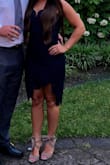 I've had my eye on this dress for about 6 months and every time I would have an event coming up I would go to buy and of course it would be sold out! I'm usually a medium but depending on the dress I will sometimes order a small. I ordered both S and M to be safe. The small looked great and fit like a glove but there is no stretch to this dress so I would have been uncomfortable. I went with the medium, I had room to breathe and the adjustable straps helped tighten the top. This dress is so flattering and is greatly made. I am 5'3 with small chest, but a bigger butt and this dress fit me in all the right places! BUY IT! - Colleen H.