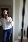 I'm beginning to realize how things fit on a petite person. I got a very good idea about how this would work by looking at the pictures the other people posted, and I decided to give this a try. It is darling, and even someone my age can wear it and it looks so cute. I love it. - Valeri P.