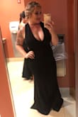 I wore this dress to the Maneuver Center of Excellence (MCOE) Ball last night. As previously recommended, I sized up one because I have a larger chest. I think if I had done true to size it wouldn't have fit as well. The length was perfect when wearing 4 inch heels. I ditched my heels and went with flats after a few hours but the length was still great. Just had to hold it up a little when I walked. It was sophisticated and sexy, I received so many compliments throughout the night. You will absolutely LOVE this dress. - April M.