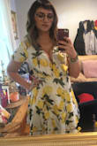 This dress is a little on the shorter side, but I LOVE it and have gotten so many compliments on it. Perfect for date night! - Sara D.