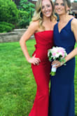Normally I wear a size small, but I ordered the XS because I was worried about the length. I'm so glad I did! Perfect length and dress. Was a little snug at the top, but still comfortable and I didn't have to adjust it one bit all night. - Allison S.