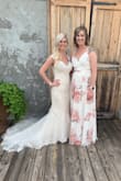 I wore this dress to a wedding and it was gorgeous! The color is more cream than white and it fits and flows amazing! It's a wrap dress and will compliment every body style. The length was perfect in my flats but looked good with heels to so no worries y'all girls this dress is perfect! Can't wait to wear this again! You won't regret this purchase. Everyone's reviews were spot on!

Only thing I can say negative is the tiny button for the bust isn't high enough so I safety pinned the dress to my strapless bra but I have a smaller chest. It wasn't a big deal and even without the pins was fine! - Taylor J.