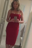 Arrived quickly, great fit. Hit all the right places comfortably. Loved the adjustable straps, helped keep the "girls" in place. Snug fit, but not tight, great length, No Shape-wear needed. - Paula J.