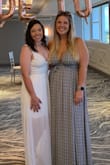 I wore this to a bridal shower recently, it is very comfortable however I did have to invest in a sticky bra as I was worried I may fall out of the dress. I tied it crossed in the back then wrapped it around the front and back of my waist to bring it back to have a bow in the front - Samantha F.