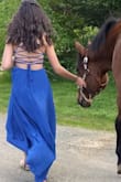 I purchased this dress for my daughter's grade 7 end of year prom. Very cute on, ordered a M and could have worn a S, very adjustable with the back straps. - Morgan C.