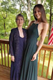I wore this dress to my younger brother's wedding. It's so flowy and beautiful, the color is perfect. The green comes out beautifully in the sunlight. I am tall and have a long torso, so I liked the fact that I could adjust the straps to make the dress go lower if I wanted. :) - Elizabeth A.