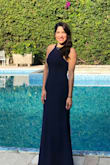 Perfect dress, fit just right!! Navy was the way to go. - Lorena C.
