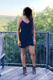 Nice black dress for a special occasion. Fits true to size, but if you tend to be fuller in the hips and thighs the dress can ride up a little. - Natalie G.