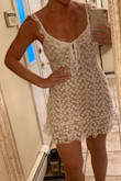 So I bought a M, S and XS (I know, lol) because I seriously could not figure out the sizing of this dress from reviews. I am by no means a large person, but I wouldn't consider myself particularly small framed. I ended up keeping... the EXTRA SMALL. It still had some stretch! It's not too short. The straps are adjustable but not by much so you may have to alter. I seriously love this dress. It's so feminine and pretty, and I can't wait to wear it for my birthday in a week! - Brianna A.