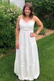 Love this dress! I wore it for my bridal shower and got so many compliments! It was so comfortable and felt very secure the whole time (and not wearing a bra). Trying to find an excuse to wear it again sometime soon! - Emily D.