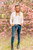 Fantastic top! I love the details on the sleeves and front! Great fabric! Runs true to size which is great for online shopping. I was worried the small wouldn't fit since I have broader shoulders and a small waist but it fit great! - Emily R.