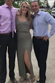 I loved this dress! It fit nicely, more snug around the hips and tummy area and looser on the top but looked great! I fell in love with it more than I thought I would! I love where the slit is located on the dress, and the color was great! Super cute and comfy! - Brooke J.