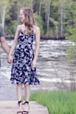 I ordered this dress for engagement pictures, and it was perfect! The material is super soft, and it flows beautifully. I love how you wouldn't know the slit is there until you're walking! I also love the adjustable straps so the neckline can be higher or lower. I ordered a size XS, and it fit great! This was my first order from Lulus, and I'll definitely be back for more. - Lindsay J.