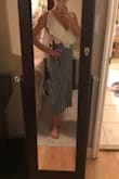 Perfect- I'm pairing with all my high waist skirts and not too much tummy showing but just enough to show you still got it! ;-) Highly recommend! - Crystal M.