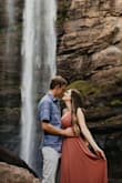 I ordered this dress in a size small for my engagement photos. I absolutely loved how the photos came out! The only reason I give this dress 4 stars instead of 5 is because I had to get alterations. I'm a 36DDD and currently 10 weeks pregnant, so I had to have the deep V neck adjusted a bit. Also, the dress was very long! Other than those two alterations the dress is beautiful! I would definitely recommend it to anyone looking for a wedding guest dress, or an engagement photo dress! - Chelsea G.