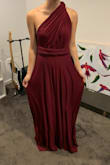 I bought this for my bridesmaids who are all over different heights and body shapes and they all looked absolutely stunning in it! Most of my girls were my height, but one is a lot taller (175cm or 5'8" for the Americans) so for you tall girls out their I'd suggest going up a size, especially because the dress is not hemmed. The colour is gorgeous and looks exactly like the photos. The elastic band at the waist made it fit everyone nicely, and the adjustable straps were accommodating to everyone's preferred style. I couldn't be happier with this dress! - Aylin K.