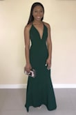 I bought this dress to wear to a summer wedding and it was perfect! The dark green brought out my skin tone well. The cups were a little large and straps were a little loose so had to get them adjusted. The length was perfect; by the time I put on my 4 inch heels I did not need to get the length adjusted. Would recommend this dress to everyone! Got so many compliments. - Tiffany A.
