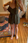 I absolutely loved the photo of the model with this romper on! The color was beautiful and overall good quality, but the fit way WAY off. It was absolutely HUGE on me. I don't think there is any way this was an XS. - Lydia G.