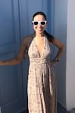 This dress fits perfectly. I typically don't like dresses that you can't wear a bra with, but had no issues with this one. Would recommend for a cute summer dress! - Amber W.