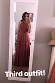 I got this dress and a few others for a wedding in March. I had to decide on one. This dress is actually really nice but it's too big in the chest area and too long even with 4 inch heels on. Too many alterations would have been needed if I kept it; taking it up and in from the back and hemmed. The color is not at all like the picture but is fairly named "rusty rose". Looked good on me but I decided to return it since I picked another. - Gianna H.