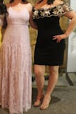 I was worried about the length but it was perfect with a medium high heels.
(I'm 164 cm tall). The dress has a beautiful lace and the quality and the color are amazing. I loved it, was a great purchase. - Carolina G.