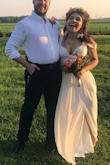 I used the dress for my wedding and I loved the way it looked, I'm short so I had to do alteration in the length and the straps, but other than that it fit good. - Perla G.