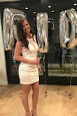 Loved the dress. Felt a bit short and the back came low so it was hard to wear a normal bra. Good material. - Tracey M.