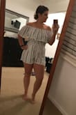 So cute and comfy for a bachelorette night out!!! The ruffle makes it so you don't have to wear a bra if you don't wanna worry with a strapless one. - Kari R.
