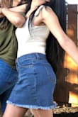 This is truly my favorite bodysuit. I have in both pink and white! I would get it in all the colors if I could! 

Jean skirt is also from Lulus! - Yoanna E.