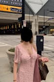 This dress can easily look like a night gown if not dressed up. Also the opening is very deep and the tie looks cheaply attached to the dress. - Ziena A.