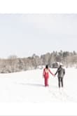 I purchased this dress for one of the looks of my engagement shoot and I couldn't be happier! I've gotten so many compliments! I will say that I wouldn't be able to comfortably wear this dress with heels. I'm tall and I prefer for long dresses to reach the ground even when I'm wearing heels. I wore snow boots for my shoot so it didn't bug me much since we were out in the snow. - Daksha D.