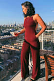 Wore this for the first time this past weekend for my sisters birthday bash and I felt super confident and sexy! I got so many compliments on this jumpsuit! The colour is beautiful, fit is fantastic, the material is thick and expensive looking and-HELLO! It has pockets!!!!! Any kind of going out outfit for a girl that has pockets is a BONUS!
A stick on bra for me is a must but, if you are smaller chested, you may feel as though you could go without! Length was perfect on me, even with heels!
Can't wait to wear it again! - Stephanie T.
