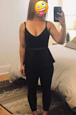 Super cute top and it fit well in length and size; however, the seam between the mesh and the other pieces was really bulky and awkward which made the top lay weird and bulge in weird spots. I'm not sure if I got a bad one or if they're all like that. The material is thick/good quality aside from that. The top can be worn with or without a bra. It does seem to fall down a little bit so if you're not comfortable with low cut (really low cut) this probably isn't for you. - Jessica V.