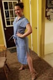 This dress is super flattering and very comfy. It gives off an "effortless chic" vibe. It's a great dress for us shorter ladies too. Pair it with a heel and you look super tall! **Don't judge my pic too harshly. I was definitely cheesing it up lol** - Lauren H.