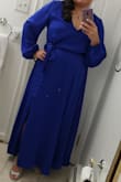 I loved the dress, the material, the color etc. I had to get it hammed in because it was very long. - Ana M.