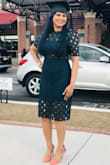 I bought this dress for my graduation. It fit perfectly and I am so dang happy. I don't like to show too much skin and after a lot of window shopping I finally decided to get this dress. I got lots of compliments. I am satisfied and happy with this purchase. - Amita M.
