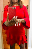 Beautiful dress. The color is darker than I expected and the sleeves fit is a little snug, but everything else is perfect for me. It's definitely a keeper. - Rosalind J.